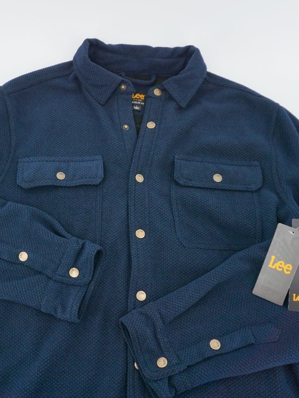 NWT! Lee Fleece Snap Up Dark Blue Jacket Men's Large